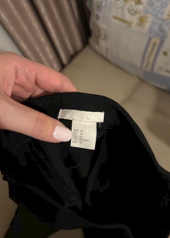 Siyah Midi Kadın Kumaş Pantolon - Görsel 2