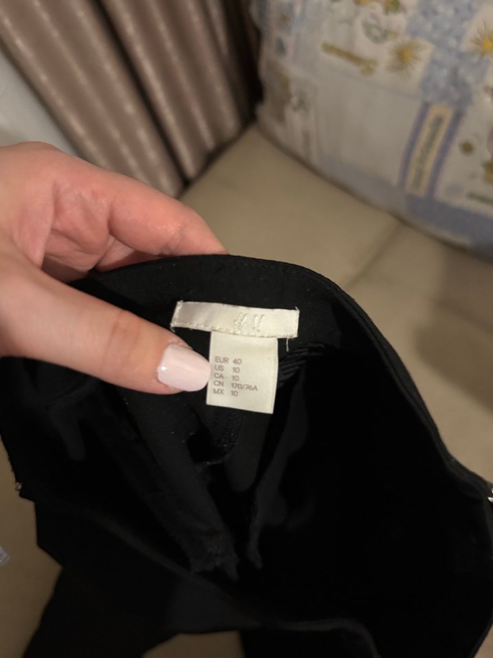 Siyah Midi Kadın Kumaş Pantolon - Görsel 2