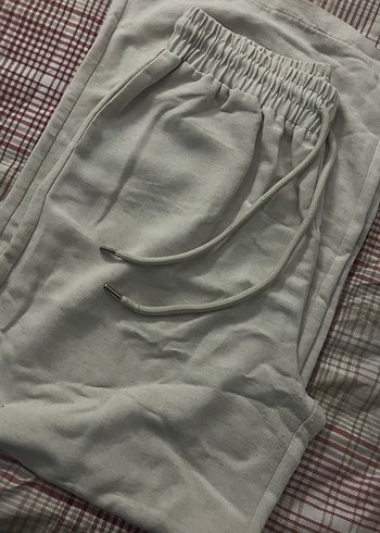 krem Kadın Keten Salaş Pantolon - Görsel 2