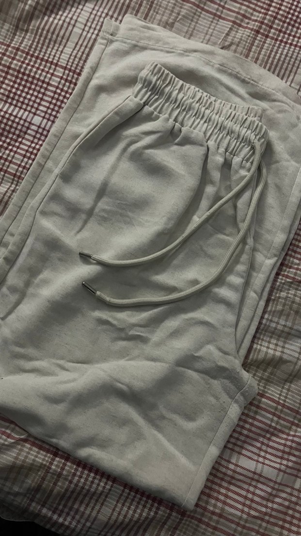 krem Kadın Keten Salaş Pantolon - Görsel 2