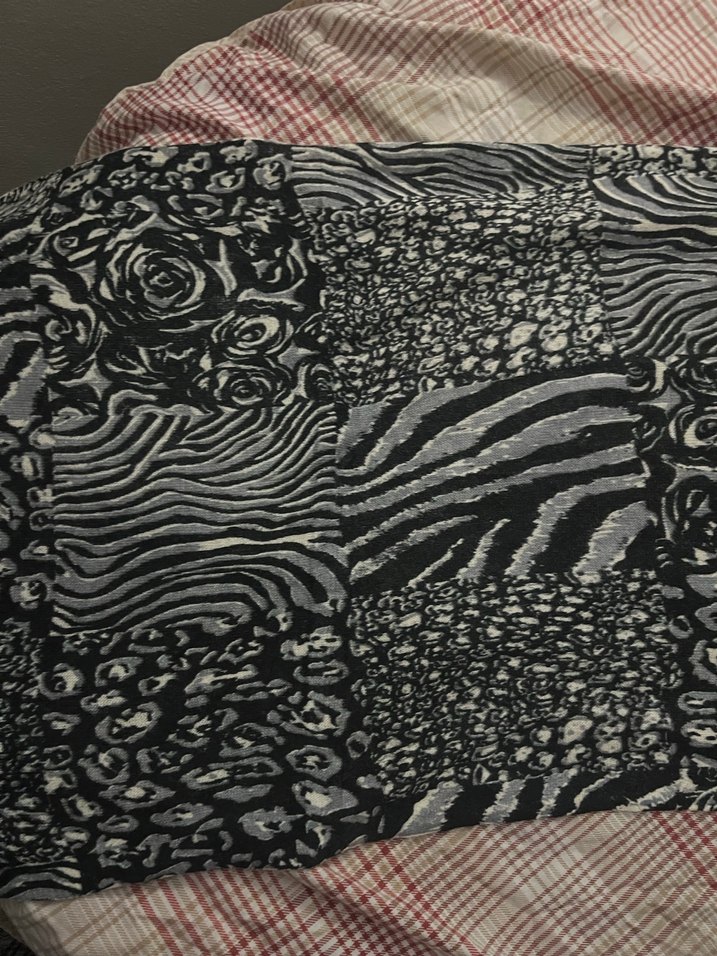 Gri Desenli Fırfırlı Bohem Kadın Fuları - Görsel 2