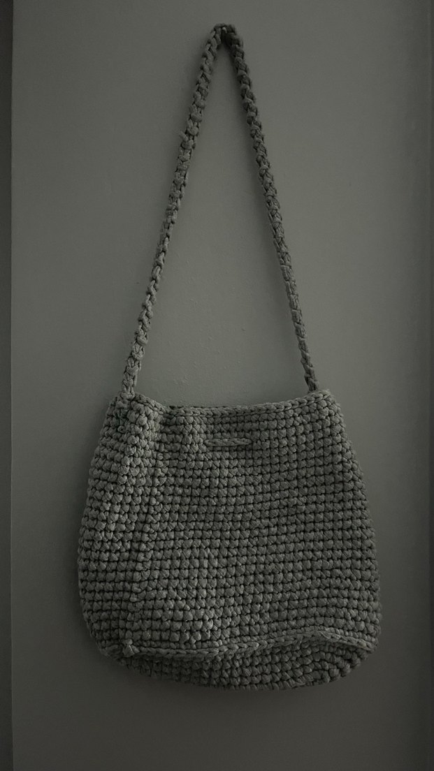 Gri Örgü Kadın Çanta - Görsel 2