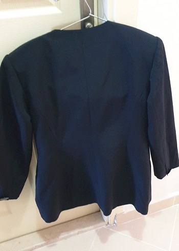 42 Beden lacivert Renk Düğmeli siyah miidi Kalem Etek ve blazer ceket