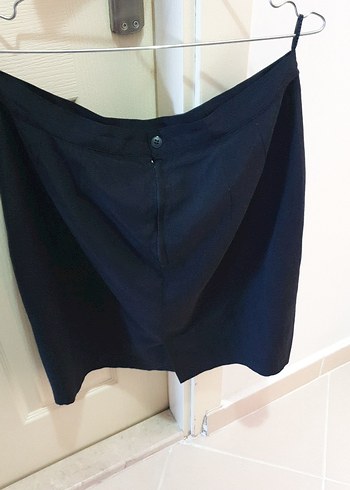 Düğmeli siyah miidi Kalem Etek ve blazer ceket
