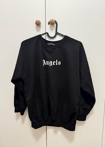 Siyah Baskılı Oversize Sweatshirt