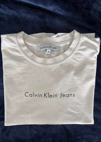Calvin Klein Jeans Beyaz Baskılı Tişört
