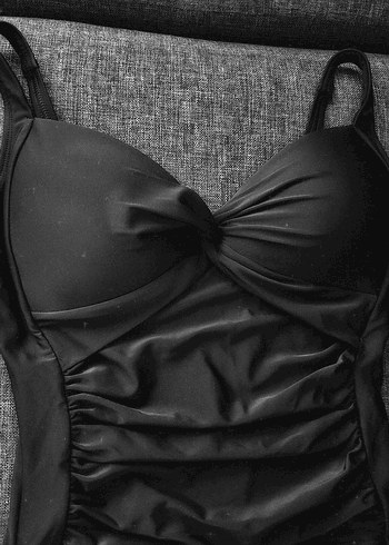 Siyah Strappy Kadın Mayo - Görsel 3