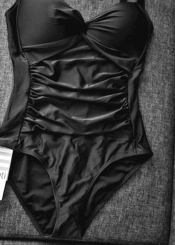 Siyah Strappy Kadın Mayo - Görsel 2