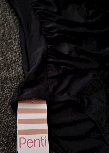 Siyah Strappy Kadın Mayo - Görsel 4