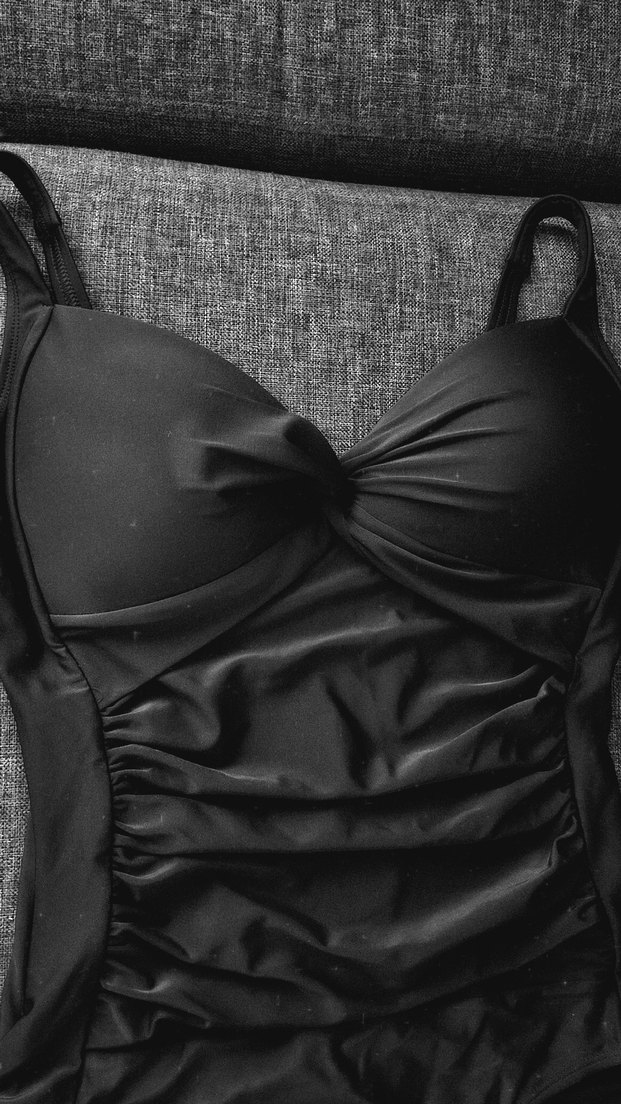 Siyah Strappy Kadın Mayo - Görsel 3