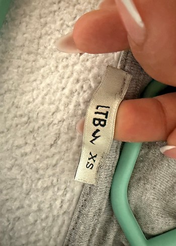 xs Beden gri Renk Kadın Gri Kapüşonlu Fermuarlı Sweatshirt