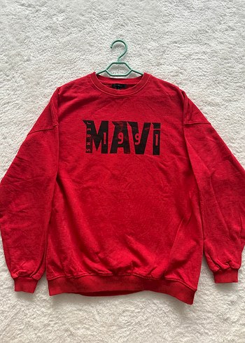 Kırmızı Baskılı Kadın Sweatshirt