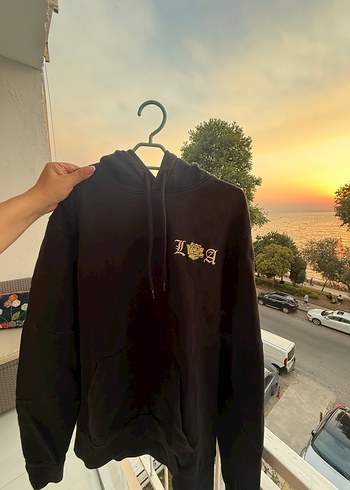 m Beden Siyah Kapüşonlu Kadın Sweatshirt
