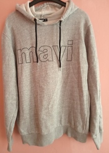 Gri Kapüşonlu Kadın Sweatshirt