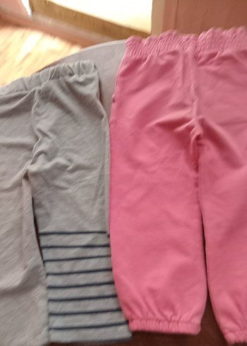 Kız Çocuk Gri ve Pembe Tayt Seti - Görsel 2