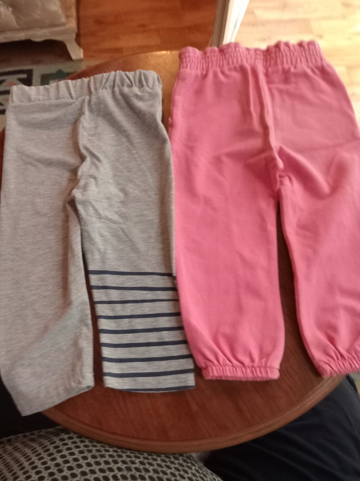 Kız Çocuk Gri ve Pembe Tayt Seti - Görsel 3