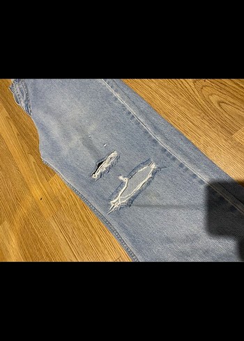 Zara Mavi Loose Fit Midi Denim Kadın Jean