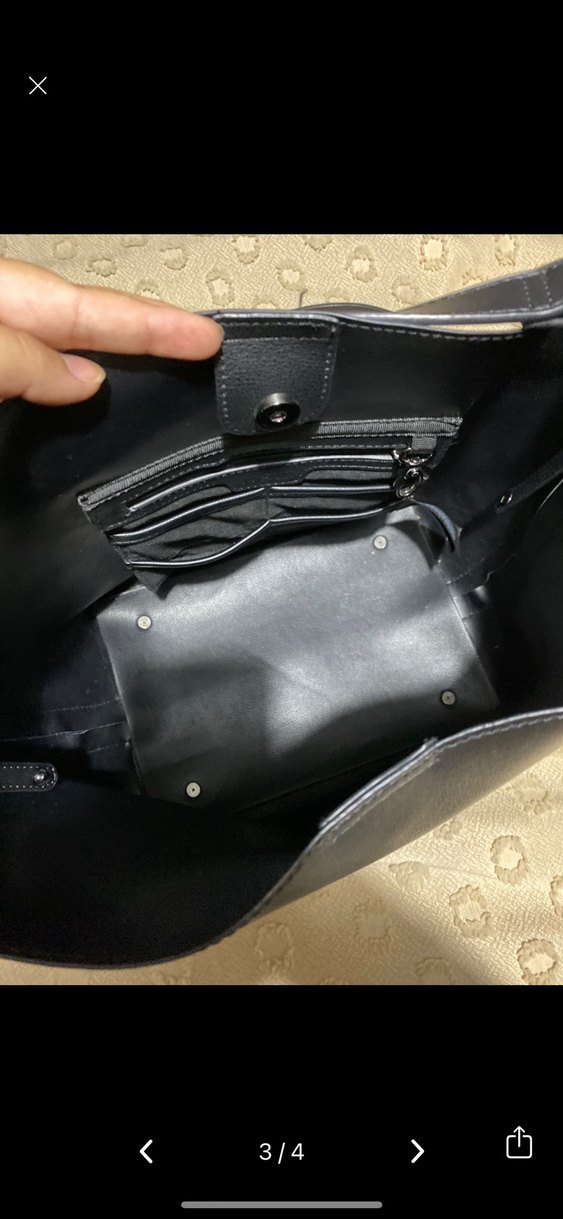 Siyah Deri Kadın Omuz Çantası - Görsel 3