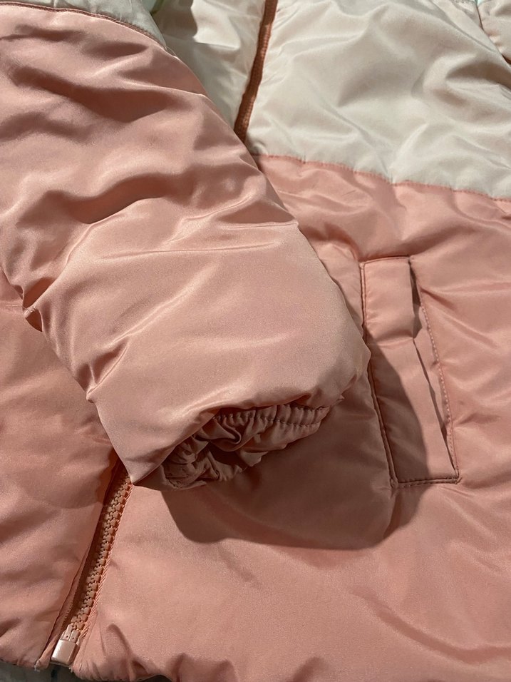 Kız Çocuk Pembe Kapüşonlu Fermuarlı Mont - Görsel 3