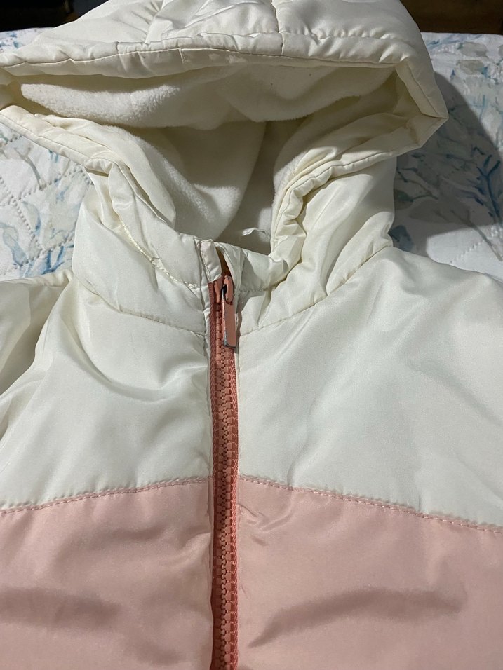 Kız Çocuk Pembe Kapüşonlu Fermuarlı Mont - Görsel 2