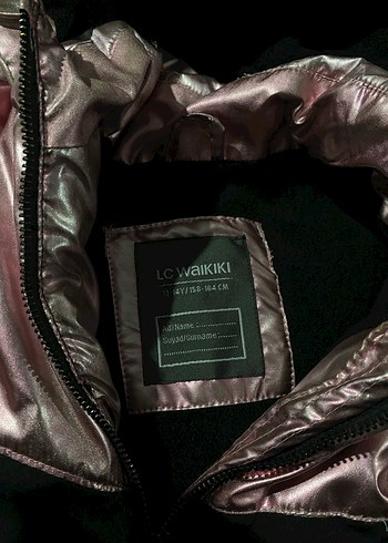 Kürklü Kapüşonlu Uzun Siyah-Pembe Kaban - Görsel 6