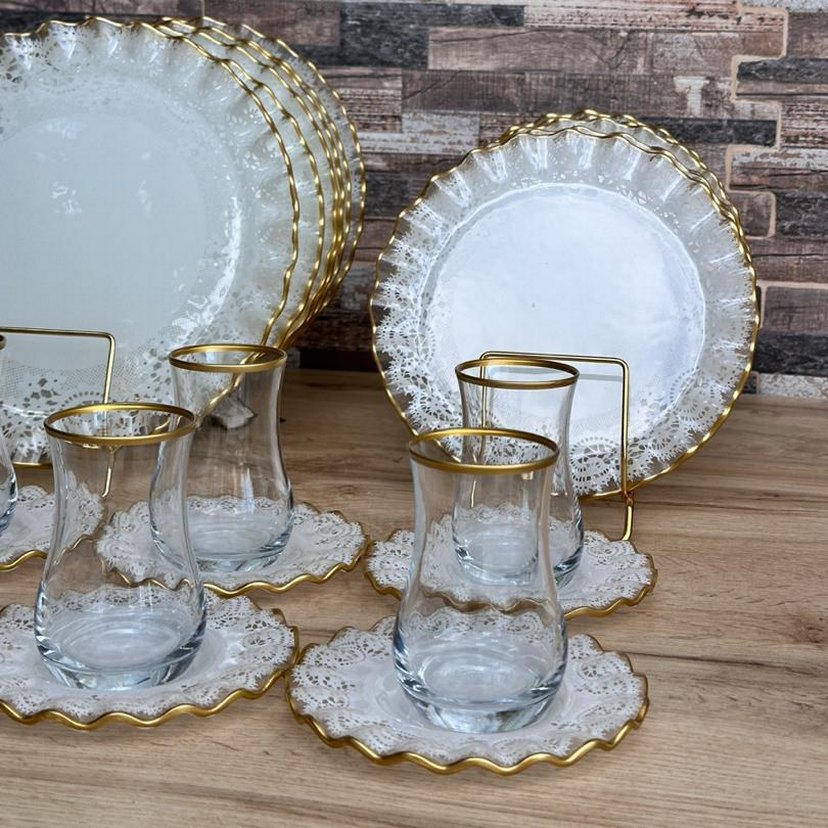 Desenli Çok Renkli kahvaltı seti - Görsel 4