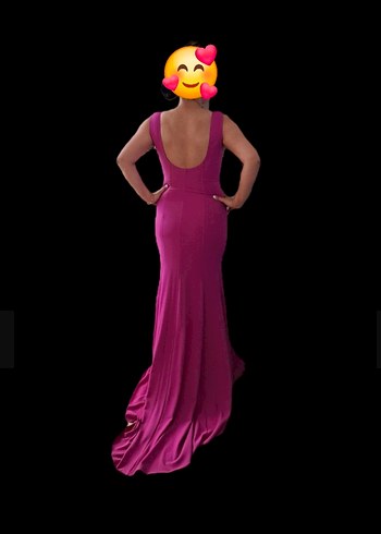 Bellamare Fuşya Abiye Elbise - Görsel 6