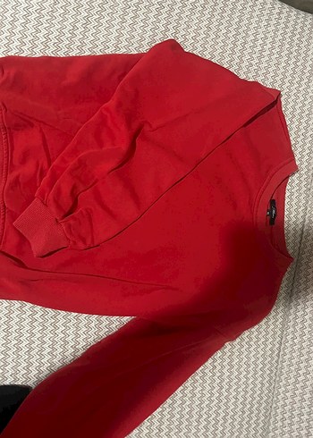 Kırmızı Kadın Uzun Kollu Basic Sweatshirt
