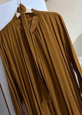 Uzun, Salaş Kesim, Drape Detaylı Kadın Elbise - Görsel 2