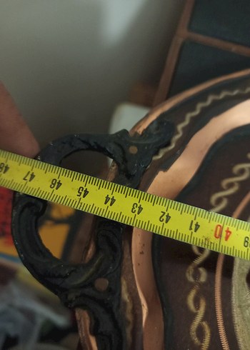 Kahverengi Nakışlı Geleneksel Tepsi - Görsel 4