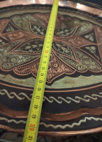 Kahverengi Nakışlı Geleneksel Tepsi - Görsel 3