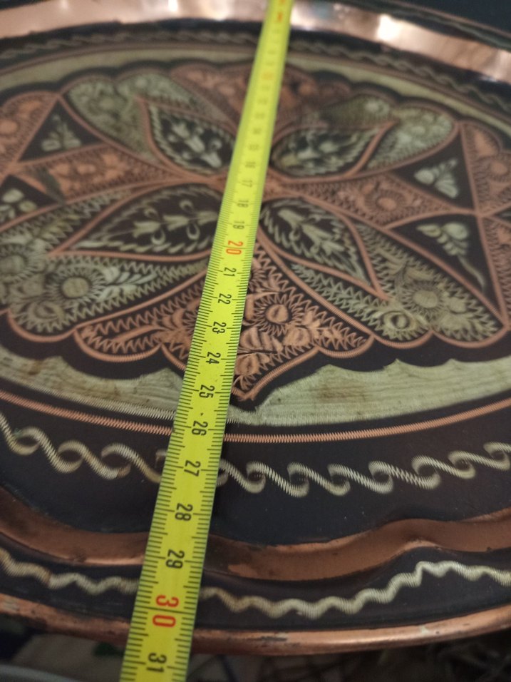 Kahverengi Nakışlı Geleneksel Tepsi - Görsel 3