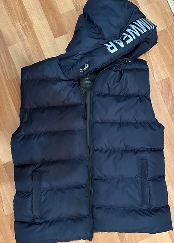 Erkek Lacivert Kapüşonlu reflektörlü Fermuarlı Yelek - Görsel 3