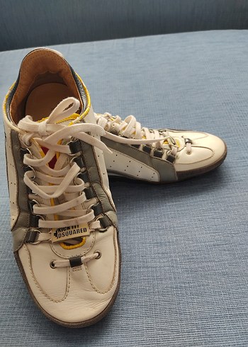 Gri Beyaz Erkek Spor Ayakkabı Bağcıkları - Görsel 2