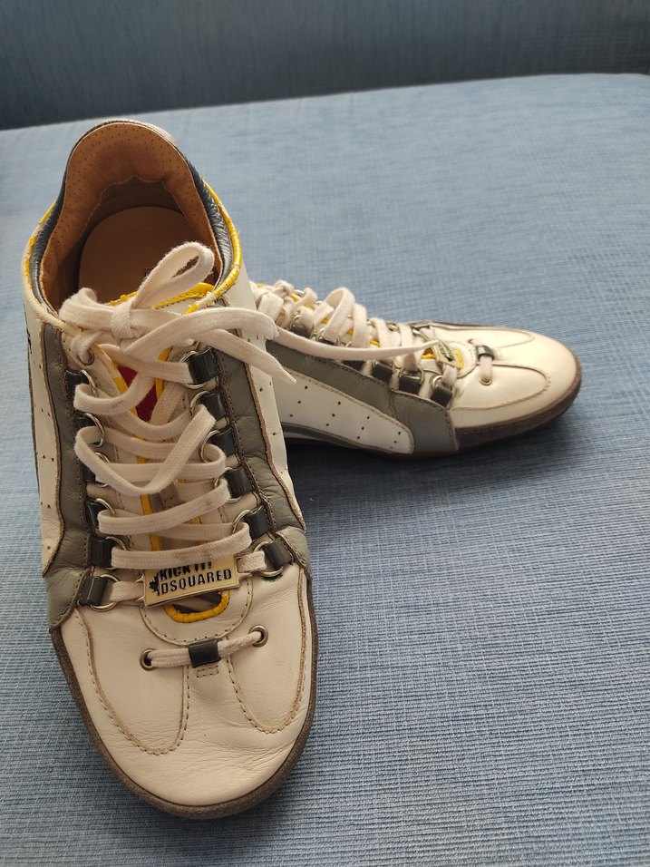 Gri Beyaz Erkek Spor Ayakkabı Bağcıkları - Görsel 2