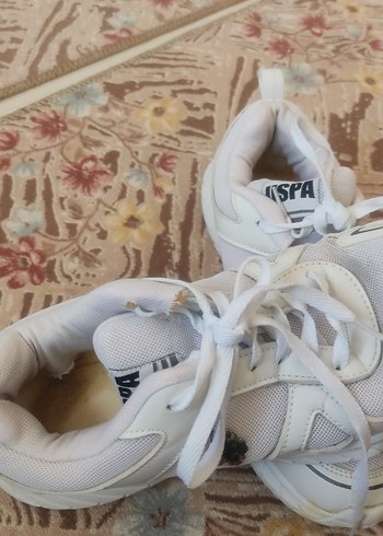 40 Beden beyaz Renk USPA Beyaz Yüksek Topuklu Spor Ayakkabı