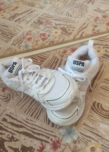 USPA Beyaz Yüksek Topuklu Spor Ayakkabı