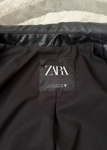 Kadın Siyah Deri Biker Ceket - Görsel 6