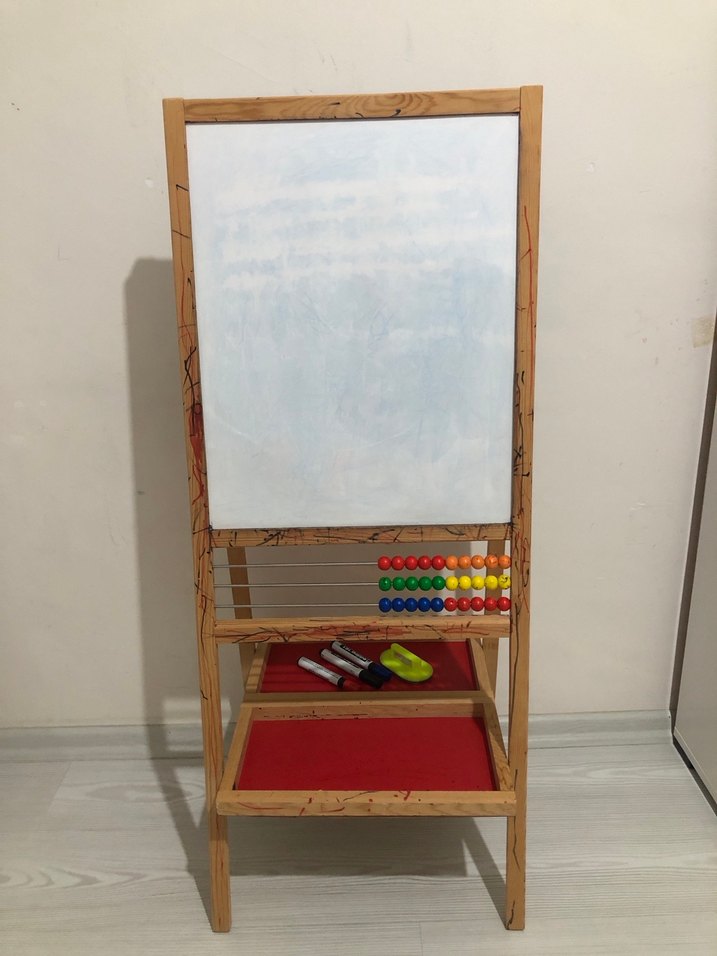 Çocuklar için 2 Taraflı Ayaklı Yazı Tahtası - Görsel 3