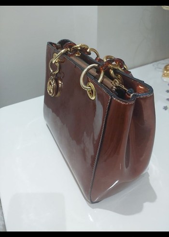 Michael Kors Zincir Detaylı Kahverengi Deri Kadın Çanta