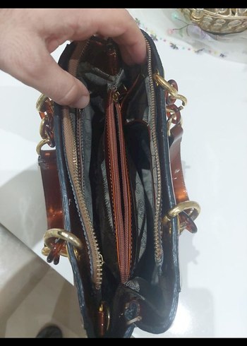  Beden Zincir Detaylı Kahverengi Deri Kadın Çanta