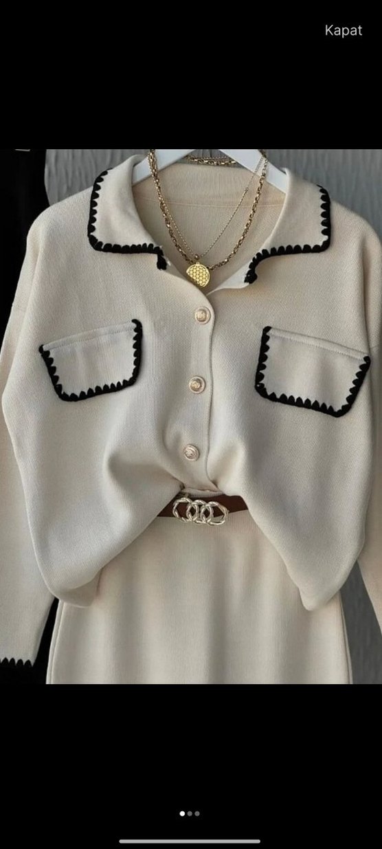 Kadın bej etek takım - Görsel 2