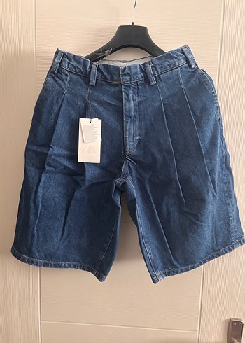 Zara Mavi Denim Bermuda Sort