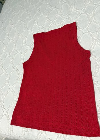 Koton marka L beden kırmızı bluz.Sadece 1 kez giyildi - Görsel 2