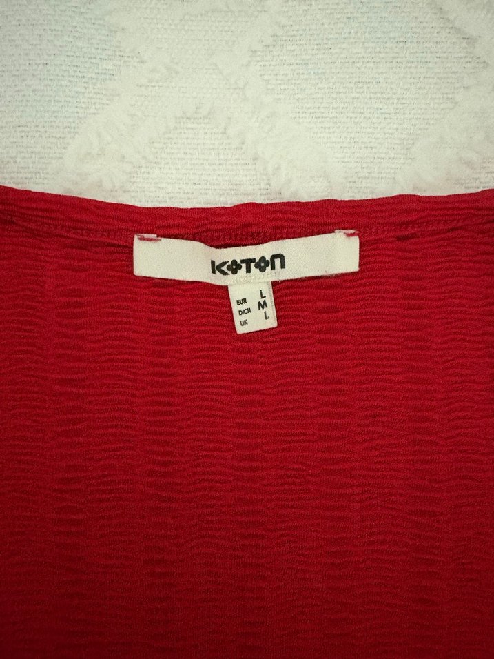 Koton marka L beden kırmızı bluz.Sadece 1 kez giyildi - Görsel 3