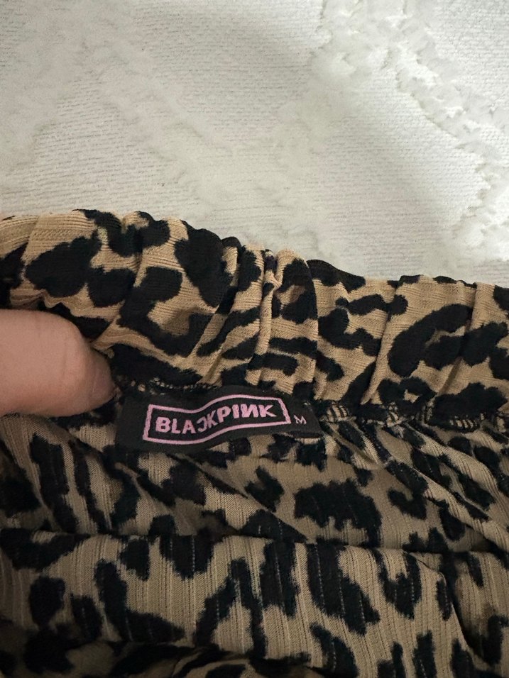 Leopar desenli yırtmaçlı etek M beden. - Görsel 4