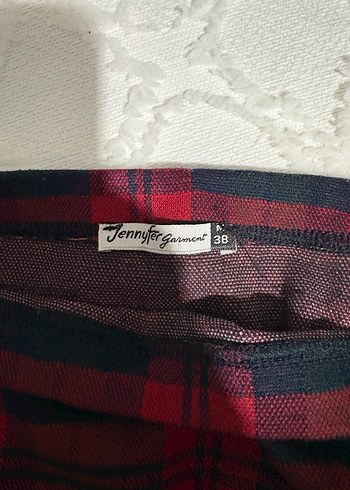 Ekoseli M beden likralı etek. - Görsel 3