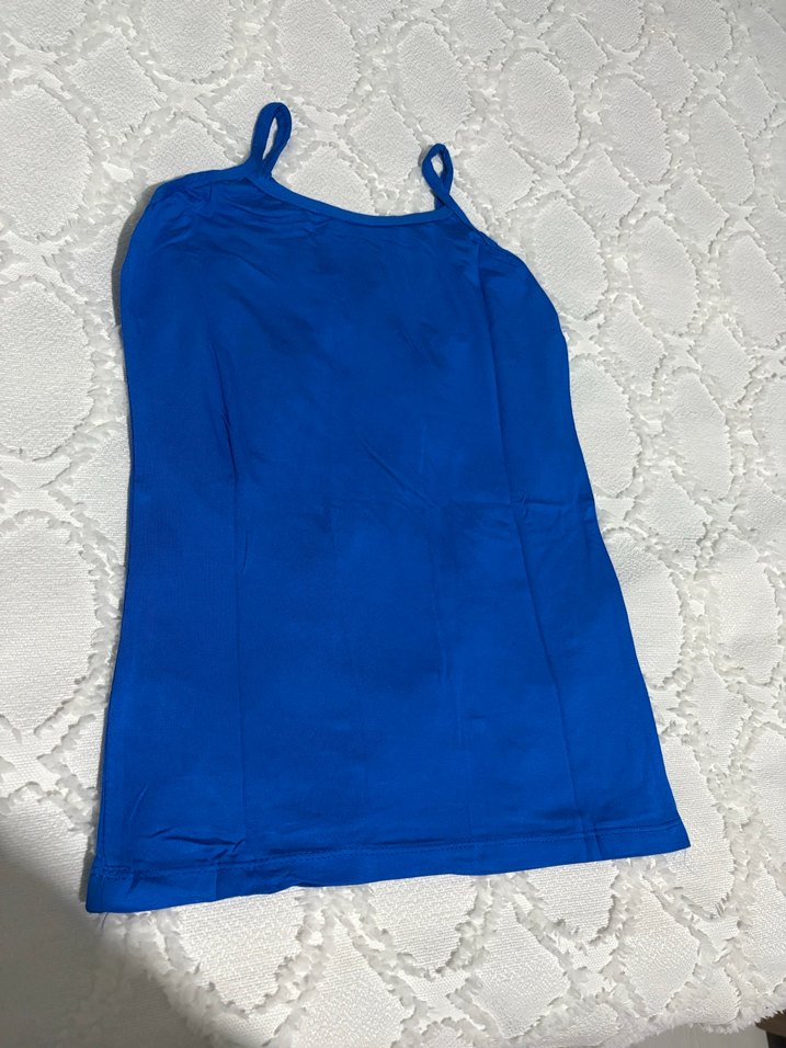 Mavi İnce Askılı Kadın Atlet - Görsel 2