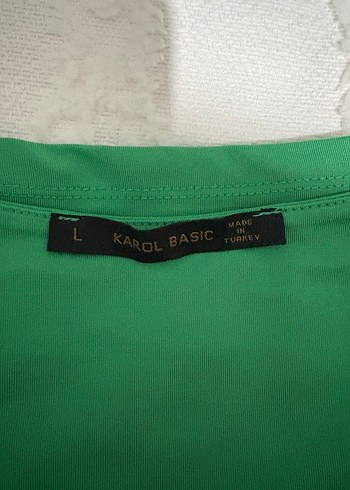 Karol marka L beden yeşil bluz. - Görsel 3