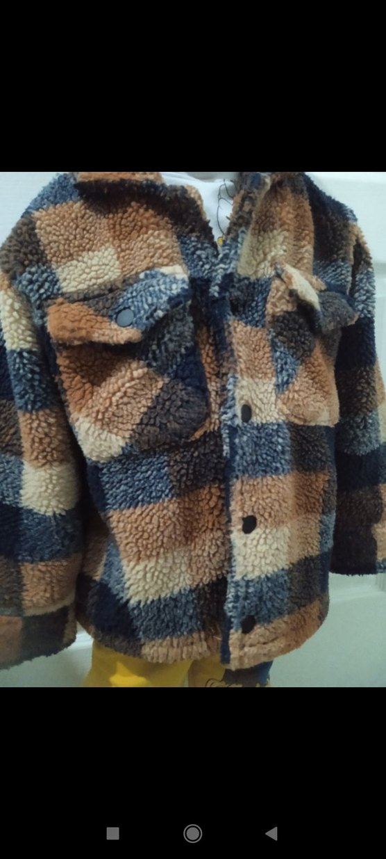 Kahverengi Erkek Çocuk Kürklü Oversize Mont - Görsel 2